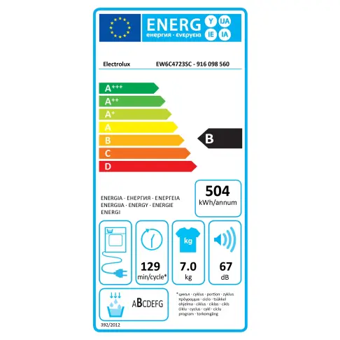 Sèche-linge frontal ELECTROLUX EW 6 C 4723 SC - 7